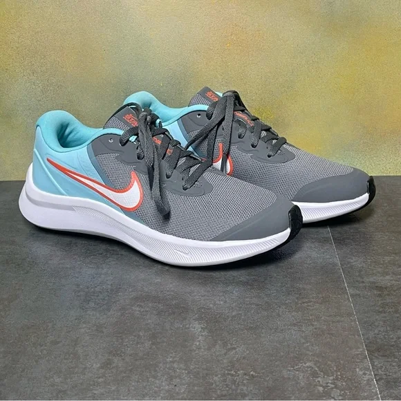 Nike Star Runner 3 Women's Gray/Aqua Sneakers Size 5.5 - Picture 2 of 16